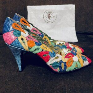 HELENE ARPELS COUTURE 9B Kaleidescope Colorful! SNAKESKIN & Leather 39 EUR 9 B